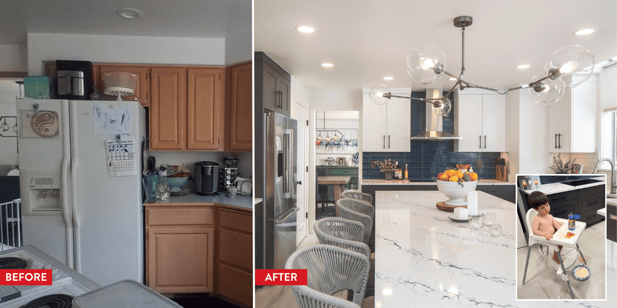 Family Kitchen Remodeling Project Before and After