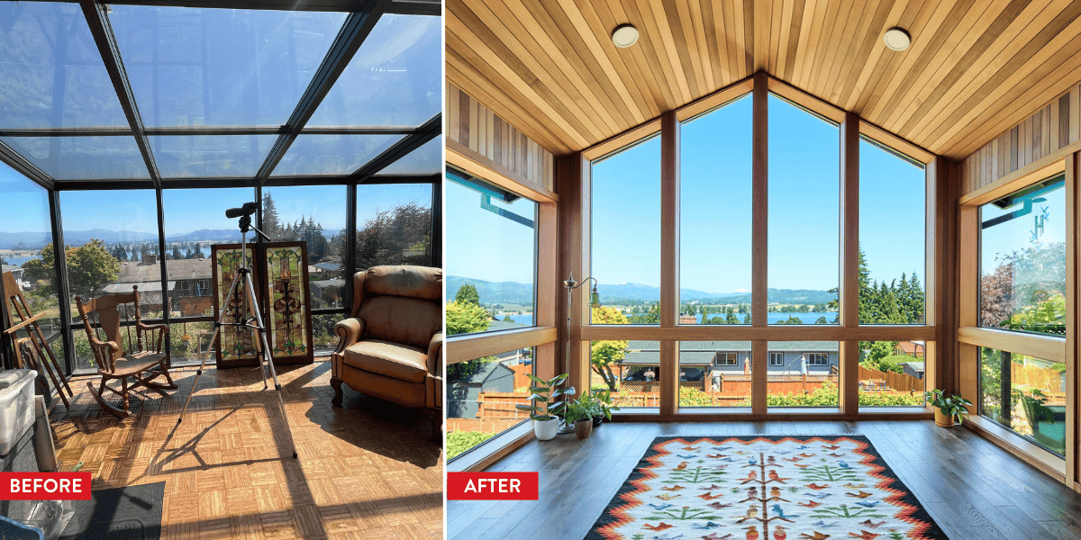 Sunroom Remodeling Project Before and After